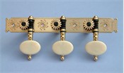 D110: Baker style engraved brass side plates, reverse gearing, synthetic ivory oval buttons